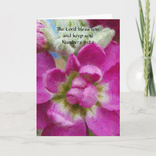 Tarjeta de cumpleaños de Flower Art Faith Pink