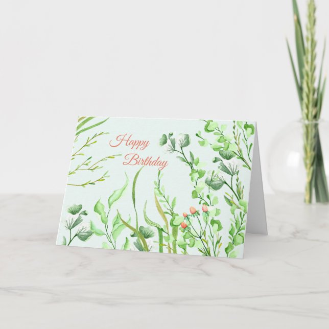 Tarjeta de cumpleaños de Foliage Garden (Anverso)