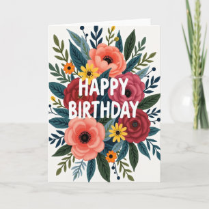 Tarjeta de cumpleaños de follaje botánico