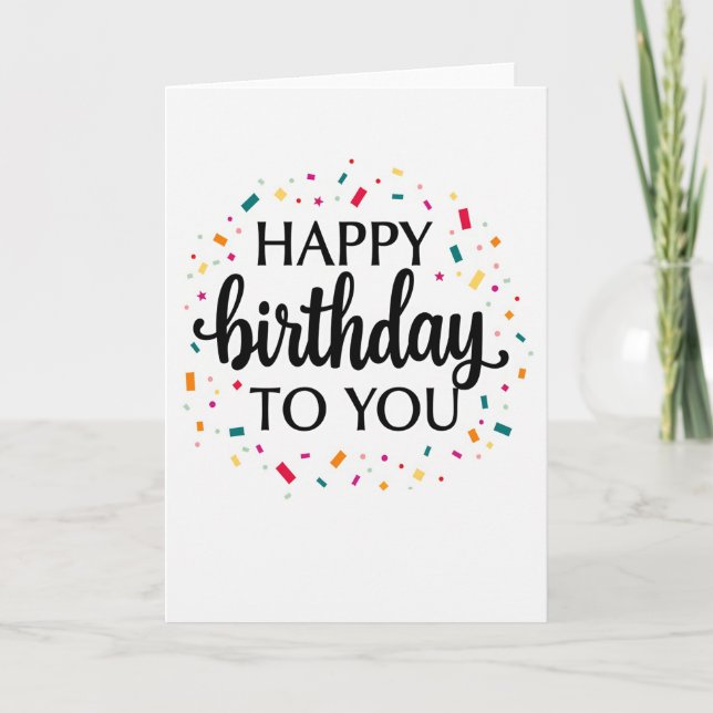 Tarjeta de cumpleaños de formas festivas (Anverso)