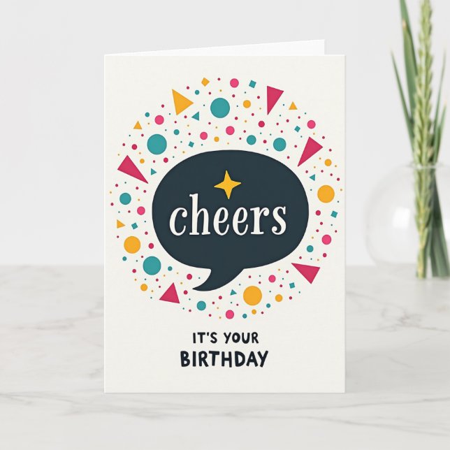 Tarjeta de cumpleaños de formas geométricas (Anverso)