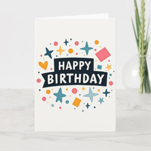 Tarjeta de cumpleaños de formas vibrantes