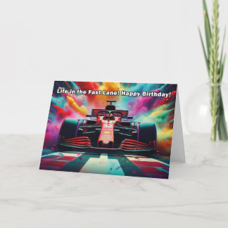 Tarjeta de cumpleaños de Fórmula 1 - Tema de carre