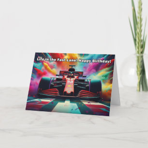 Tarjeta de cumpleaños de Fórmula 1 - Tema de carre