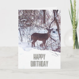 Tarjeta de cumpleaños de foto de ciervo en la natu