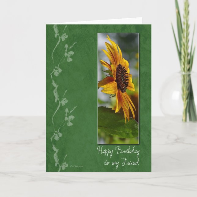 Tarjeta de cumpleaños de foto de girasol de los am (Anverso)
