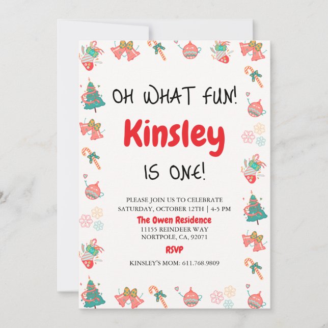 Tarjeta de cumpleaños de foto de navidades (Anverso)