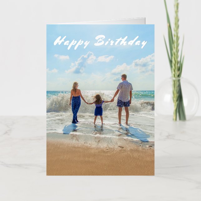 Tarjeta de cumpleaños de foto de personalizado con (Anverso)