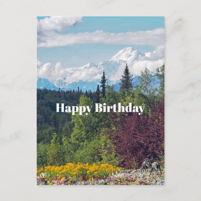Tarjeta de cumpleaños de foto floral del paisaje d (Anverso)