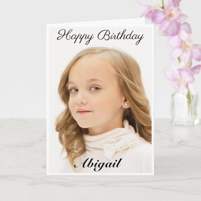 Tarjeta de cumpleaños de foto grande para personal (Orquídea)