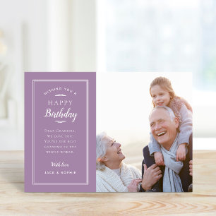 Tarjeta de cumpleaños de foto moderna para la abue