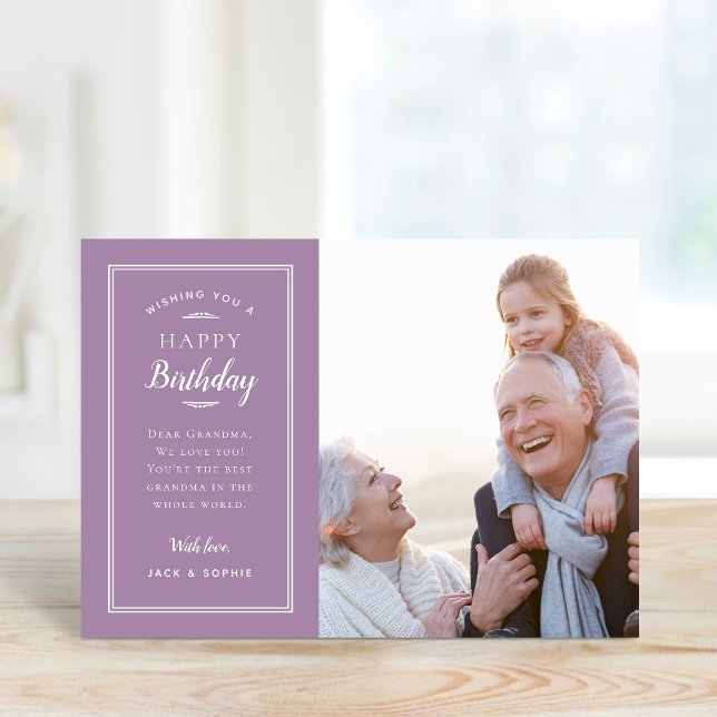 Tarjeta de cumpleaños de foto moderna para la abue (Subido por el creador)