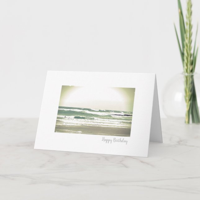 Tarjeta de cumpleaños de fotografía de surf (Anverso)