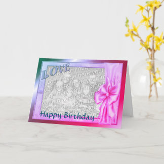 Tarjeta de cumpleaños de fotos de marco elegante d