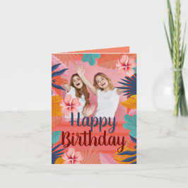 Tarjeta de cumpleaños de fotos tropical Luau