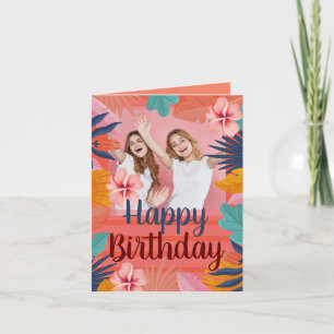 Tarjeta de cumpleaños de fotos tropical Luau