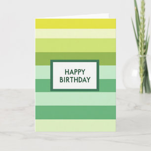 Tarjeta de cumpleaños de franja verde