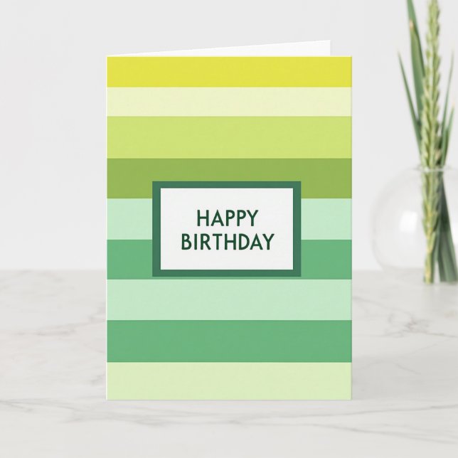 Tarjeta de cumpleaños de franja verde (Anverso)