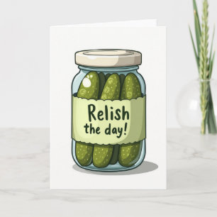 Tarjeta de cumpleaños de frasco de pepinillo dulce