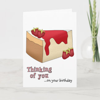 Tarjeta de cumpleaños de fresa Cheesecake