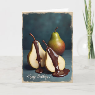 Tarjeta de cumpleaños de fruta azul verdoso