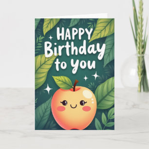 Tarjeta de cumpleaños de fruta botánica