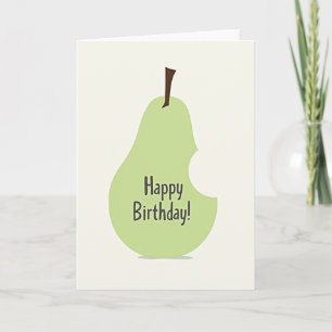 Tarjeta de cumpleaños de fruta mordida juguetona