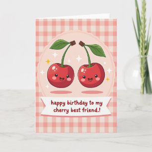 Tarjeta de cumpleaños de fruta roja dulce