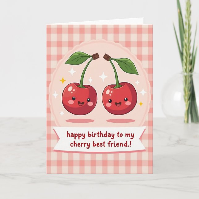 Tarjeta de cumpleaños de fruta roja dulce (Anverso)