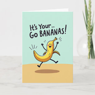 Tarjeta de cumpleaños de fruta saltarina alegre