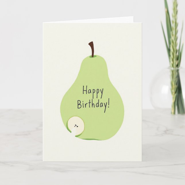 Tarjeta de cumpleaños de fruta verde dulce (Anverso)