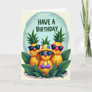 Tarjeta de cumpleaños de frutas tropicales