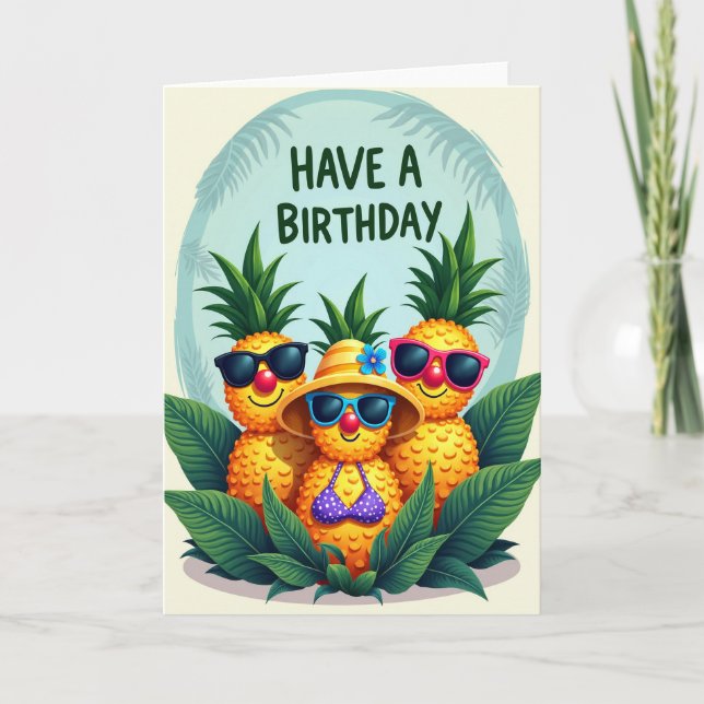 Tarjeta de cumpleaños de frutas tropicales (Anverso)