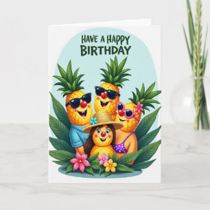 Tarjeta de cumpleaños de frutas tropicales
