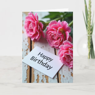 Tarjeta de cumpleaños de fucsia arrugada