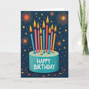 Tarjeta de cumpleaños de fuegos artificiales noctu