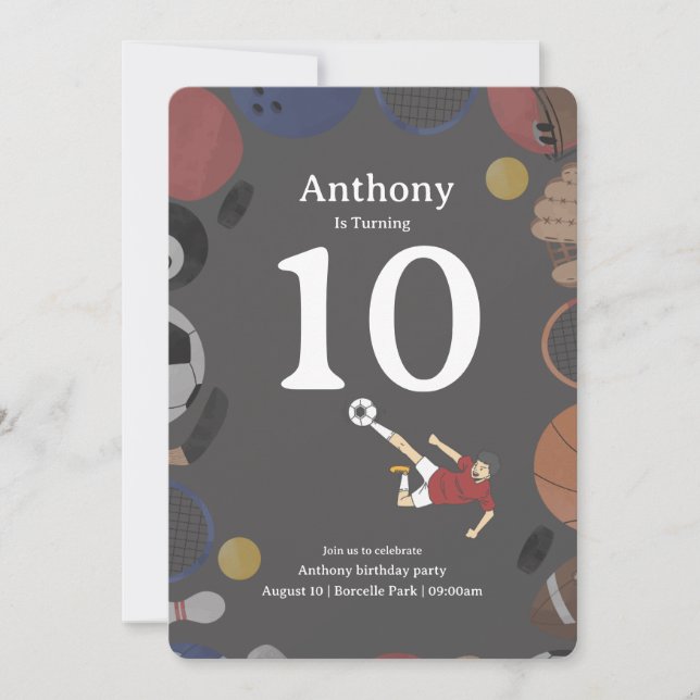 Tarjeta de cumpleaños de fútbol (Anverso)