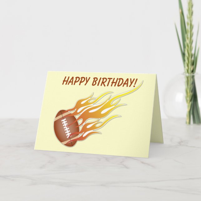 Tarjeta de cumpleaños de fútbol contra incendios (Anverso)