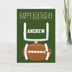 Tarjeta de cumpleaños de fútbol de otoño verde Fan