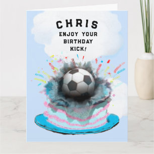 Tarjeta de cumpleaños de fútbol personalizada