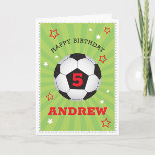 Tarjeta de cumpleaños de fútbol personalizada
