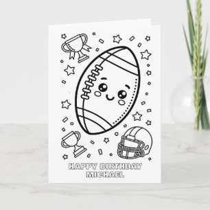 tarjeta de cumpleaños de fútbol plegable para colo