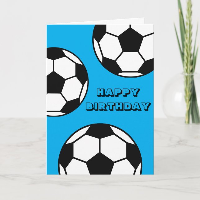 Tarjeta de cumpleaños de fútbol - Tema deportivo a (Anverso)