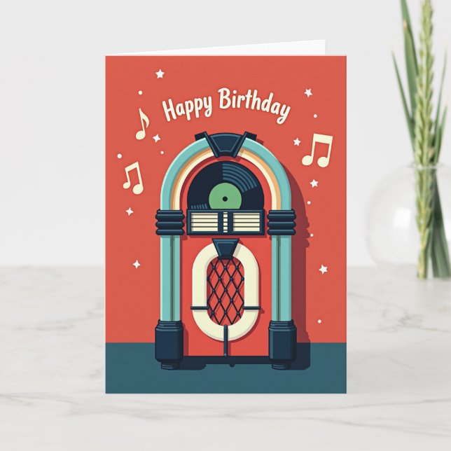 Tarjeta de cumpleaños de gabinete de melodía (Anverso)