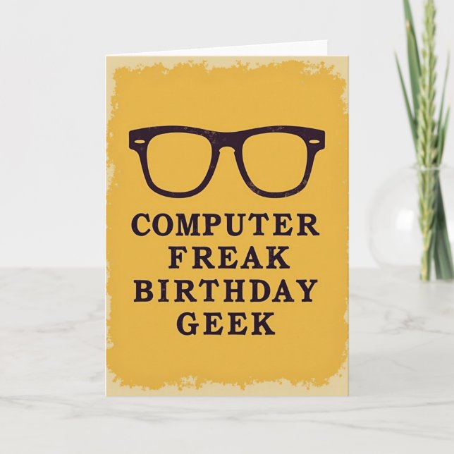 Tarjeta de cumpleaños de gafas alegres (Anverso)