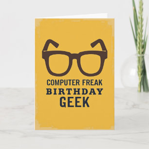 Tarjeta de cumpleaños de gafas geek