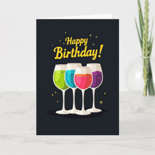 Tarjeta de cumpleaños de gafas vibrantes