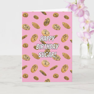 Tarjeta de cumpleaños de galleta de chocolate con