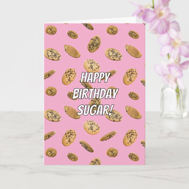 Tarjeta de cumpleaños de galleta de chocolate con  (Orquídea)