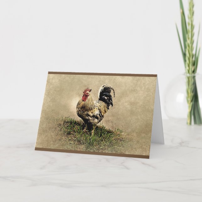 Tarjeta de cumpleaños de gallo no demasiado (Anverso)